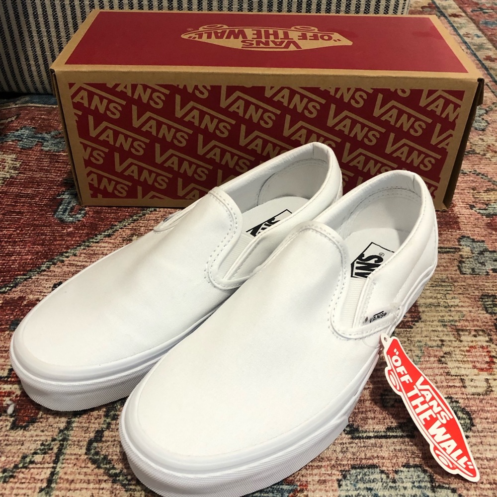 White Canvas Slip-on Vans